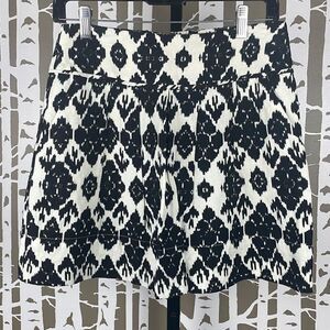 Linen Blend Ikat Print Mini Skirt 00